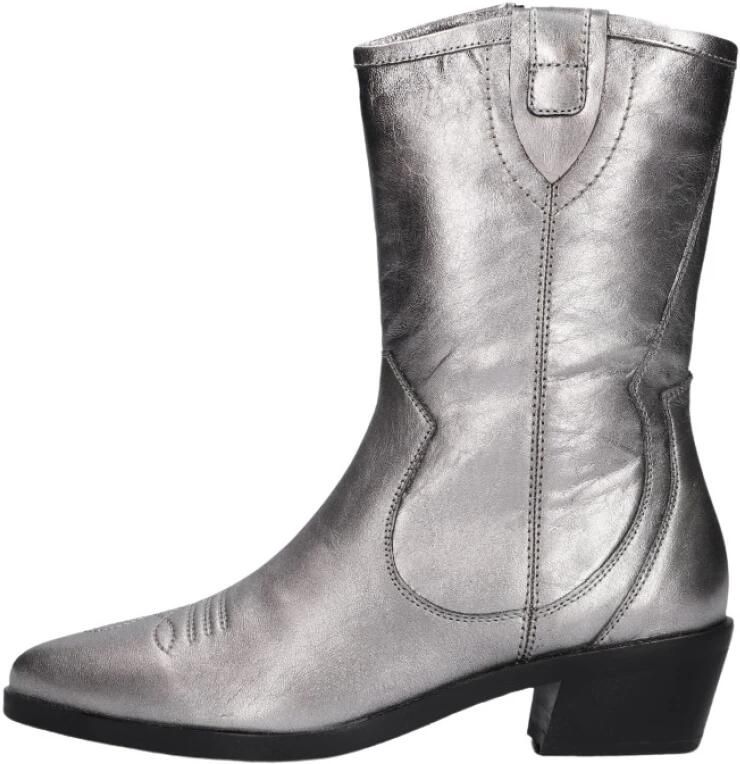 Notre-V 18050 Enkellaarsjes Enkelboots met rits Dames Zilver - Foto 5