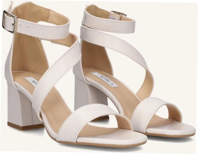 Notre-V Dames Sandalen met hak 19036 Beige Blokhak - Foto 4