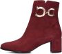 Notre-V 8558 Enkellaarsjes Enkelboots met rits Dames Rood - Thumbnail 3