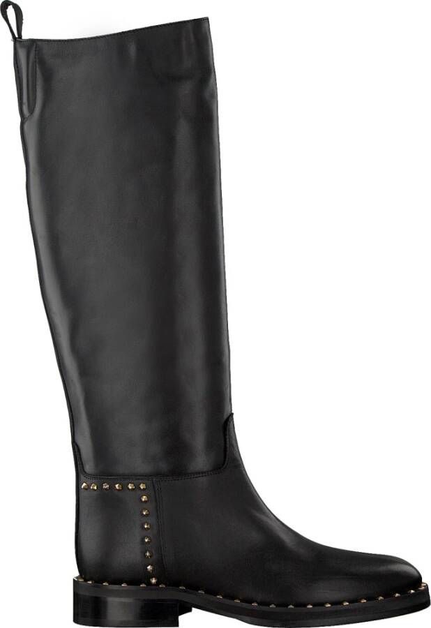Notre-v Zwarte Lange Laarzen met Gouden Studs Black Dames - Foto 2