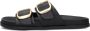 Notre-v Zwarte Leren Slippers Stijlvol Model - Thumbnail 2