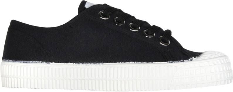 Novesta Zwarte Katoenen Lage Sneakers