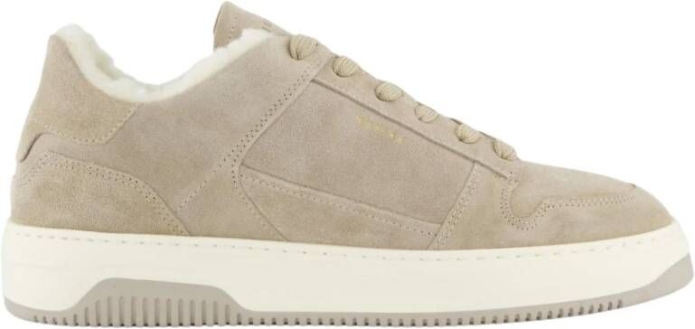 NUBIKK Lage Sneakers Heren Basket Court Fur Maat: 41 Materiaal: Suède Kleur: Taupe