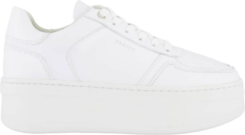 NUBIKK Lage Sneakers Dames Bayou Platform Maat: 39 Materiaal: Leer Kleur: Wit