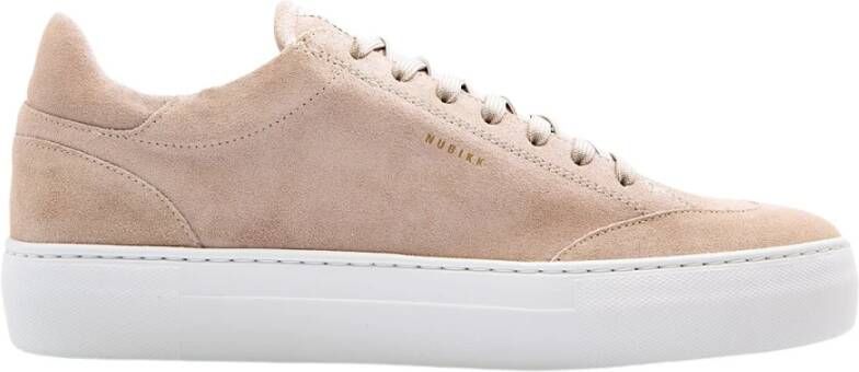 Nubikk Beige Nubuck Handgemaakte Sneakers Beige Heren