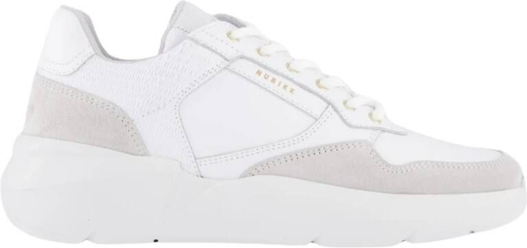 NUBIKK Lage Sneakers Dames Roque Road Wave Maat: 38 Materiaal: Leer Kleur: Wit