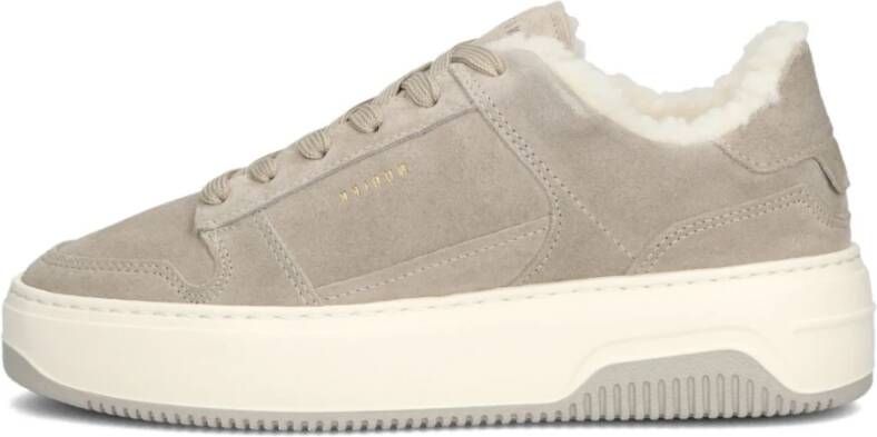 Nubikk Grijze Teddy Lage Sneakers Gray Dames