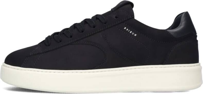 Nubikk Heren Zwarte Leren Sneakers