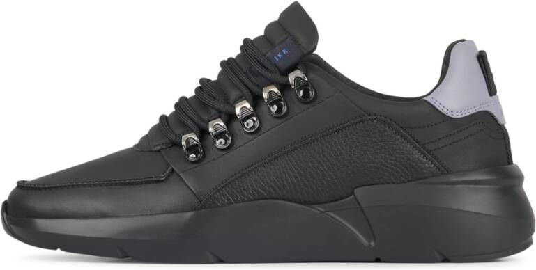 Nubikk Lage Sneaker in Zwart-Blauw Black Heren