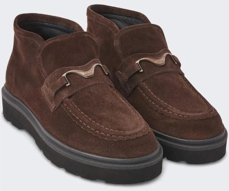 Nubikk leren enkelboots donkerbruin - Foto 2