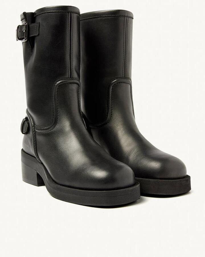 NUBIKK Biker Boots Dames Eve Leva Leer Zwart - Foto 8
