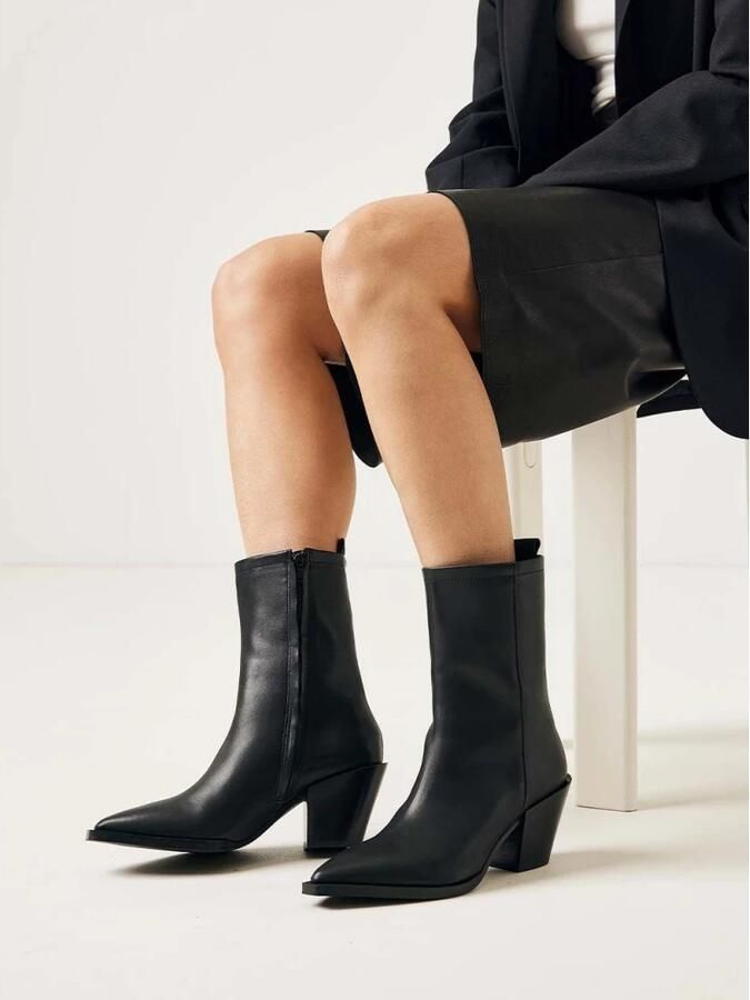 NUBIKK Enkellaarsjes Dames Liv Bootie Maat: 37 Materiaal: Leer Kleur: Zwart - Foto 4