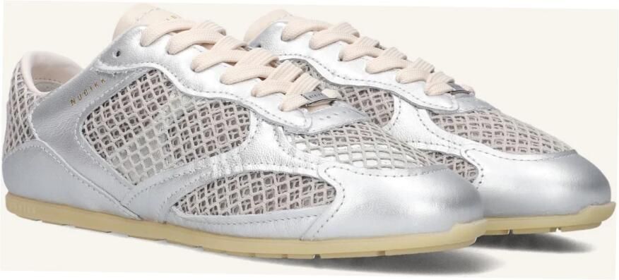 NUBIKK Lage Sneakers Dames Riley Morgan Maat: 37 Materiaal: Mesh Kleur: Zilverkleurig