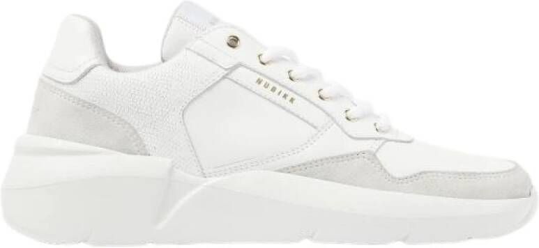 NUBIKK Lage Sneakers Dames Roque Road Wave Maat: 36 Materiaal: Leer Kleur: Wit