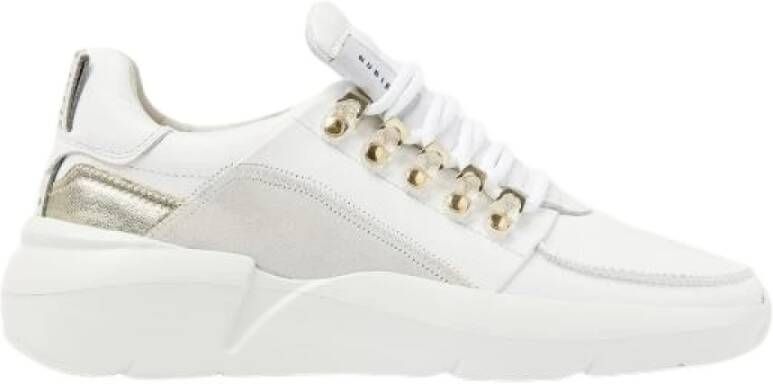 Nubikk Roque Roman Women White Gold Combi Lage sneakers