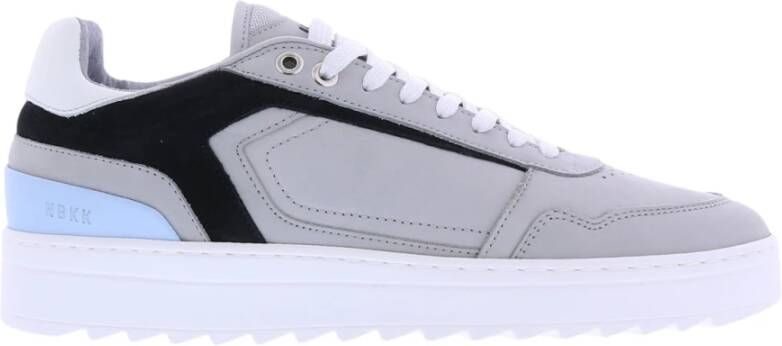 Nubikk Stijlvolle heren sneakers van leer Grijs Heren