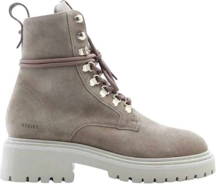 Nubikk Taupe Suède Veterschoen Beige Dames