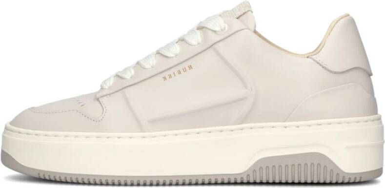Nubikk Witte Leren Sneakers met Ronde Neus