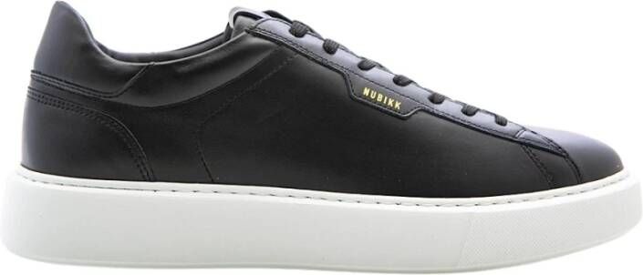 Nubikk Zwarte leren herensneakers Black Heren