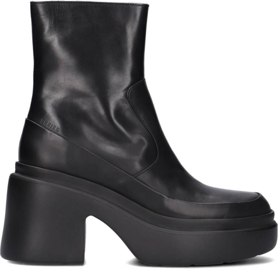 Nubikk Zwarte Retro Plateau Enkellaars Black Dames