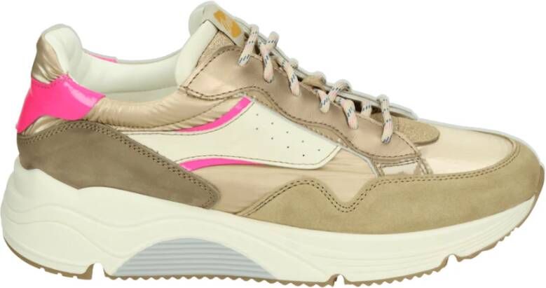 Ocra Beige Sportieve Lage Damesschoenen