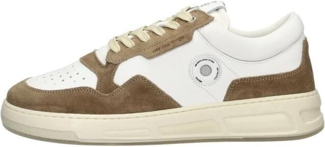 Off The Pitch Witte leren sneaker met suède overlays - Foto 7