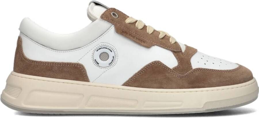 Off The Pitch Witte leren sneaker met suède overlays - Foto 5