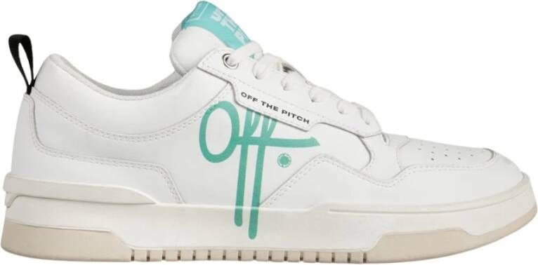 Off The Pitch Zachte Action Leren Sneakers Wit Blauw