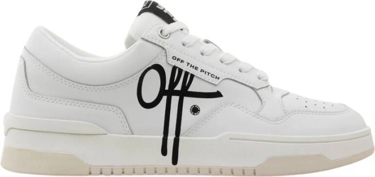 Off The Pitch Zachte Action Leren Sneakers Wit Zwart