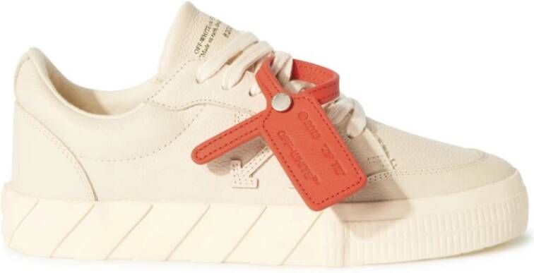 Off White Beige Vulcanized Low-Top Sneakers Beige Dames