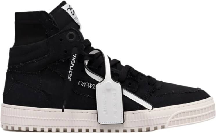Off White Blauw Witte Leren Sneakers met Arrows Design