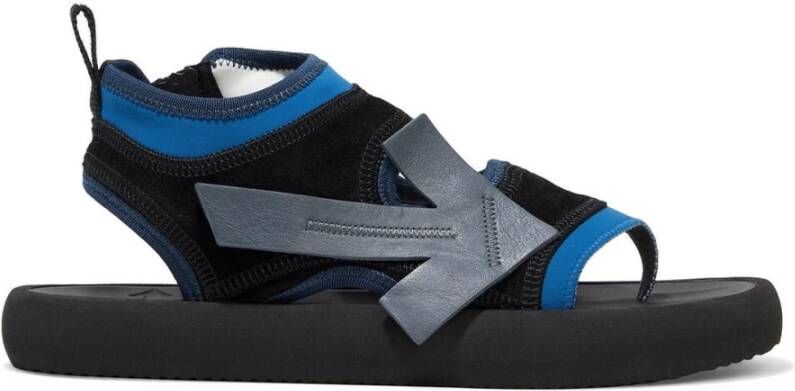 Off White Blue Neoprene Sandal Blauw Dames