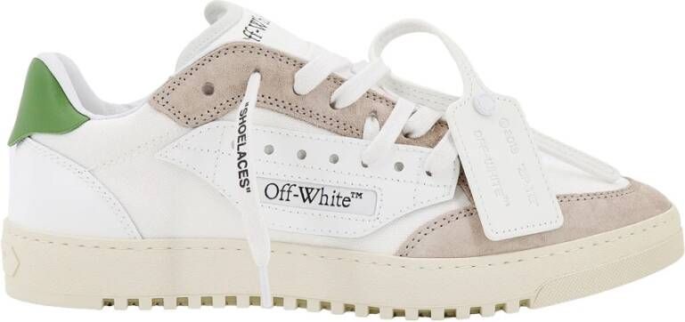 Off White Canvas en Suede Sneakers White Heren