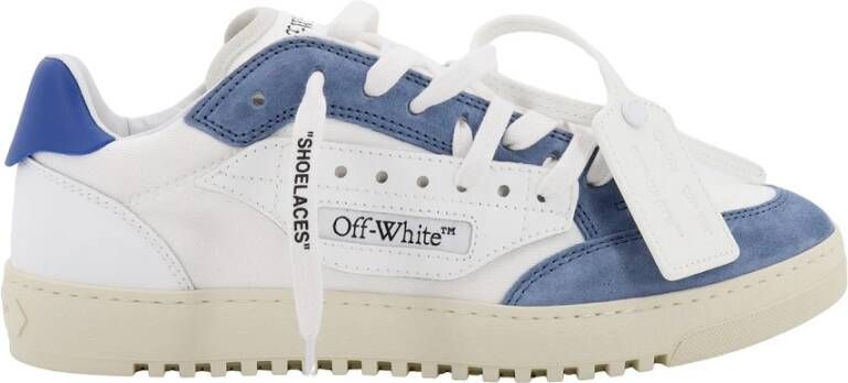 Off White Canvas en Suède Sneakers White Heren