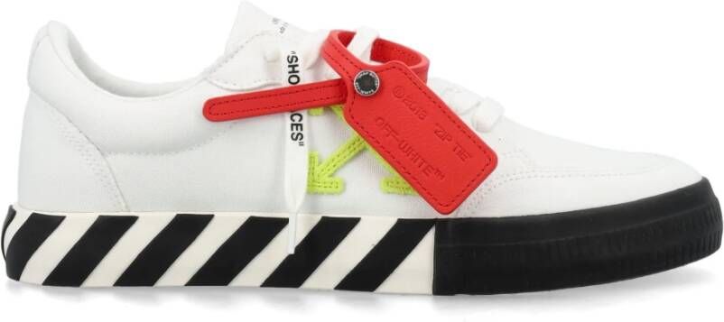 Off White Canvas Low Vulcanized Sneakers White Unisex