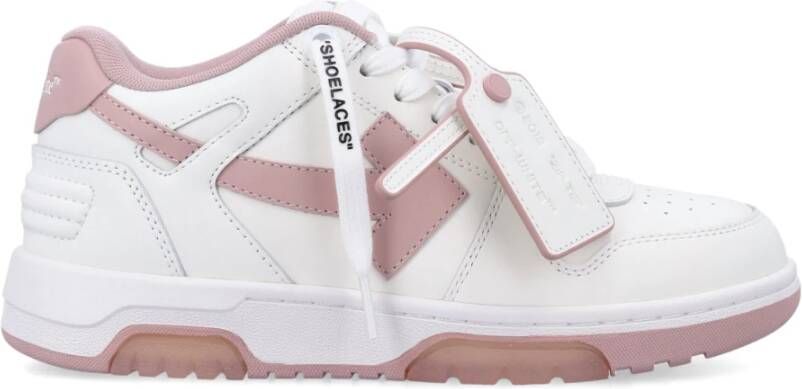 Off White Casual Sneakers met Pijl Detail Pink Dames