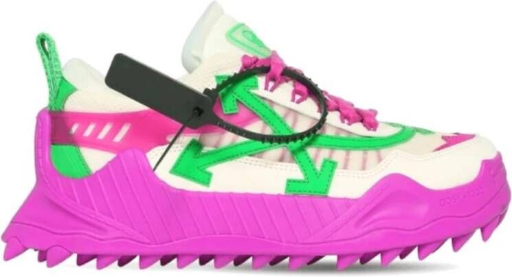 Off White Chunky Pink Green Sneakers