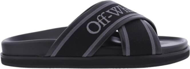 Off-White Slippers met logoband Zwart - Foto 1