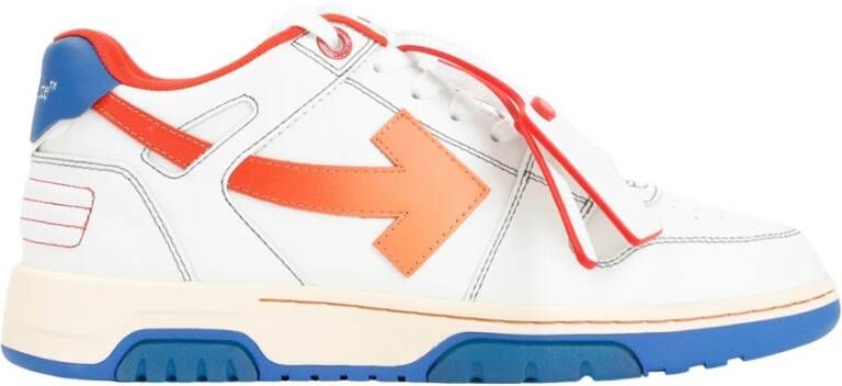 Off White Contraststiksel Sneakers Wit Rood Multicolor Heren