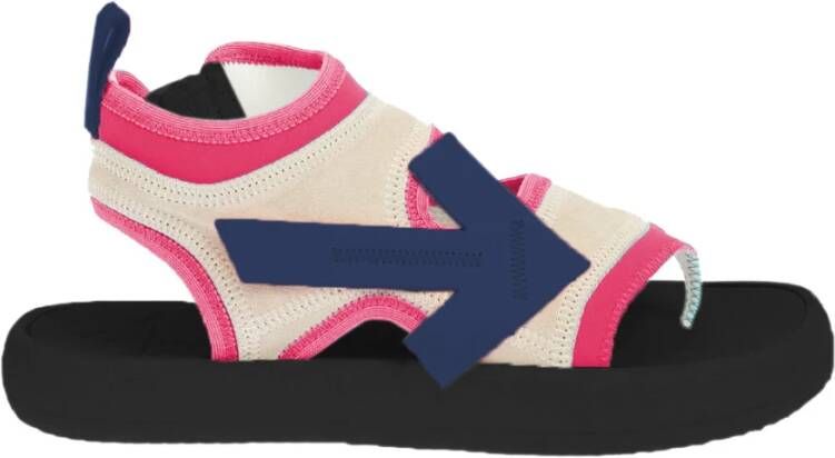 Off White Flat Sandals Roze Dames