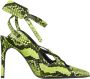 Off White Fluo Gele Python Print Kalfsleren Pumps Green Dames - Thumbnail 3