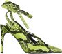 Off White Fluo Gele Python Print Kalfsleren Pumps Green Dames - Thumbnail 1