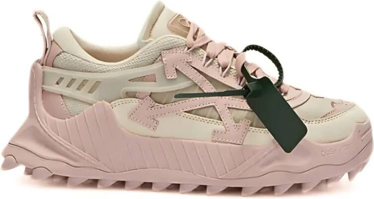 Off White Futuristische Roze Beige Sneakers