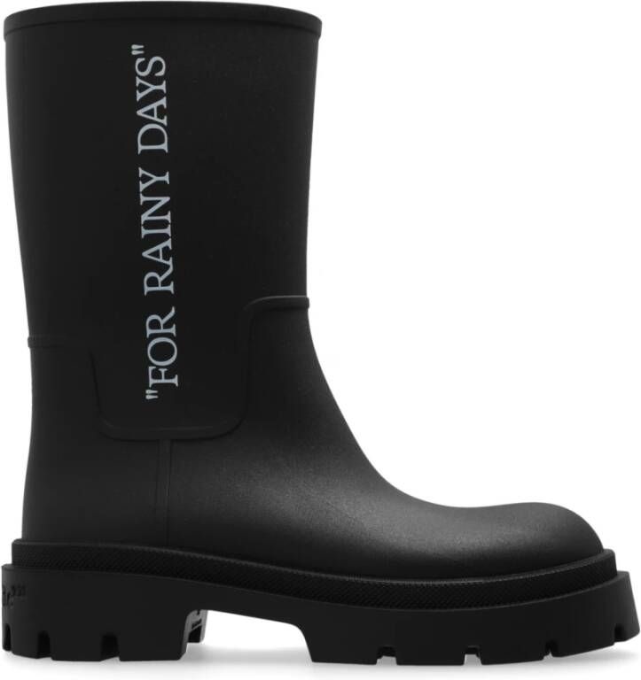 Off White Geprinte Regenlaarzen