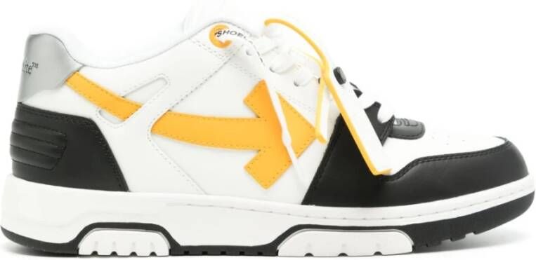 Off White Gele platte schoenen met handtekeningpijlen