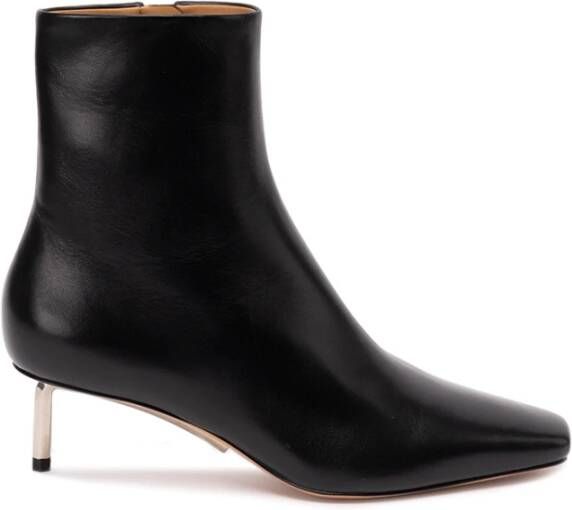 Off White Zilveren Allen Enkellaarzen Black Dames