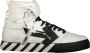 Off White High-top Vulcanized Sneakers met Diagonaal Geplaatste Banden White Heren - Thumbnail 1