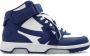 Off White Mid Top Sneakers met Velcro Sluiting Blue Dames - Thumbnail 7