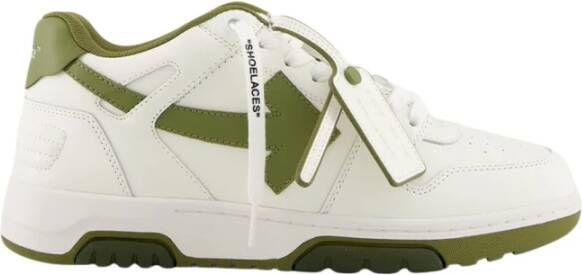 Off White Jaren 90 Stijl Wit Olijfgroene Sneakers