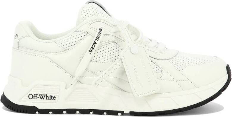 Off White Witte Leren Kick Off Sneakers White Heren